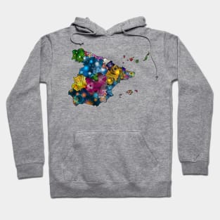 Spirograph Patterned Spain Provinces Map Hoodie